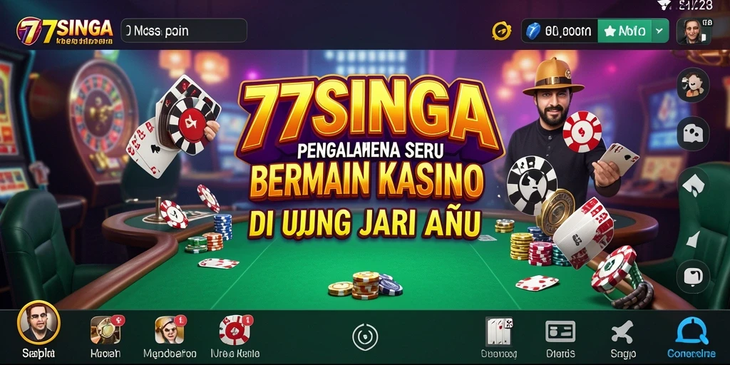 Screenshot dari gameplay Kasino yang mendebarkan di 77SINGA.