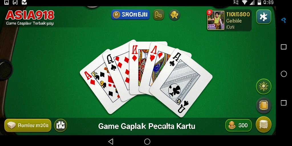 Screenshot utama ASIA918 menampilkan pemain sedang asyik bermain Gaple.