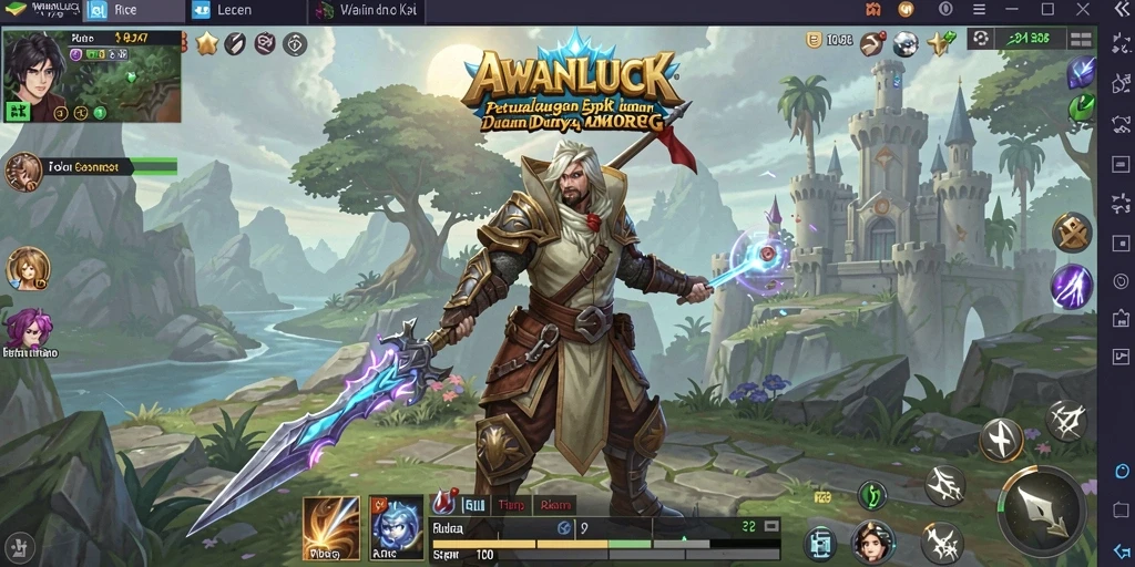 Screenshot gameplay AWANLUCK menampilkan pertempuran seru dengan grafis yang memukau.