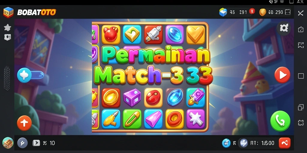 Tampilan gameplay seru BOBATOTO dengan elemen Match-3 yang menarik.