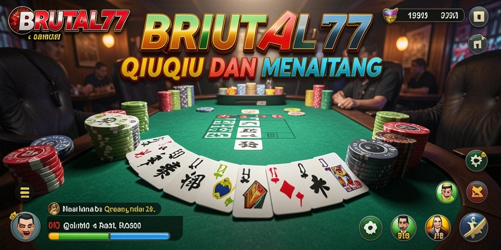 Screenshot BRUTAL77 menampilkan aksi seru permainan QiuQiu.