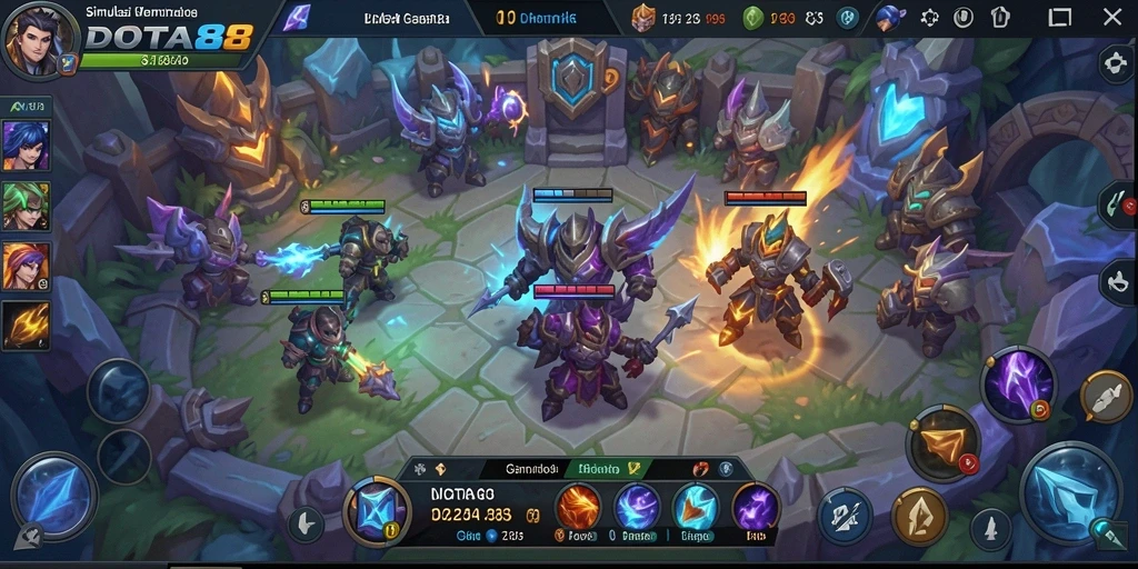Tampilan dinamis gameplay DOTA88 dengan aksi yang seru.
