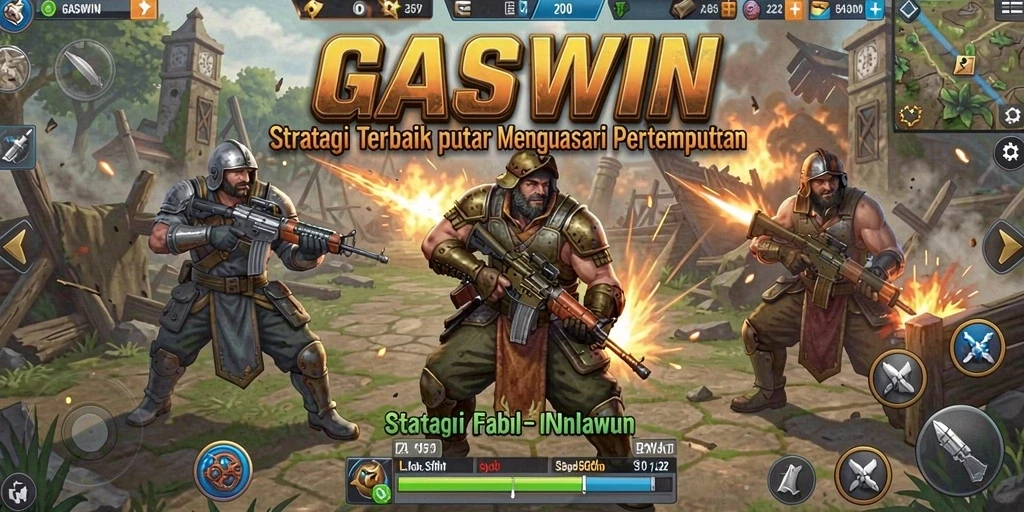 Screenshot utama dari gameplay GASWIN yang menampilkan aksi strategi yang mendebarkan.