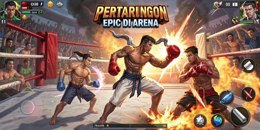 Gameplay intens yang menampilkan pertarungan luar biasa di GX88.