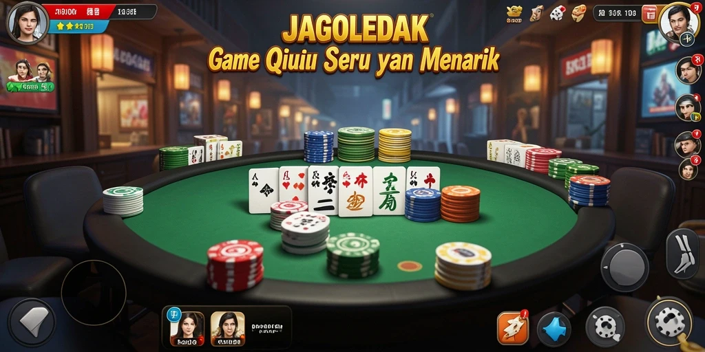 Tampilan gameplay JAGOLEDAK dengan suasana permainan QiuQiu.