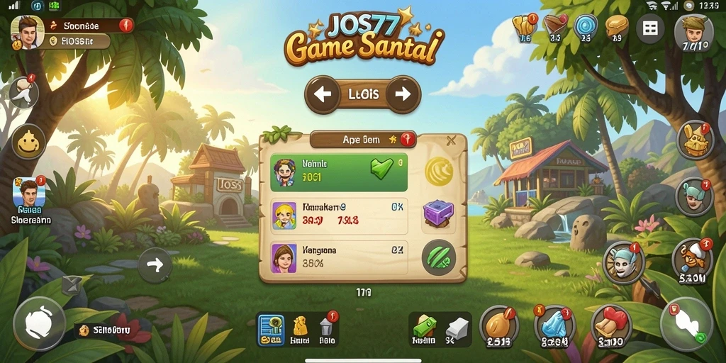 Tampilan gameplay seru dan menyenangkan di JOS77 dengan karakter lucu.