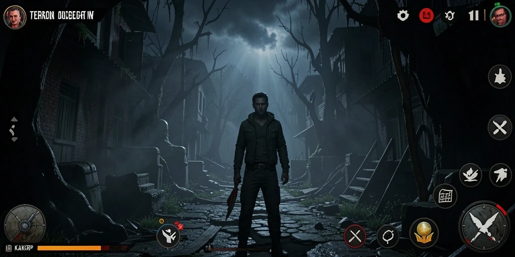 Screenshot KAKRP menunjukkan suasana mencekam dan gameplay yang intens.