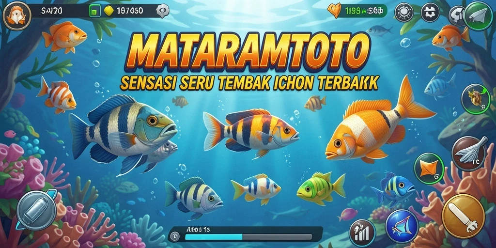Tampilan gameplay seru dalam <strong>MATARAMTOTO</strong> dengan aksi menembak ikan.
