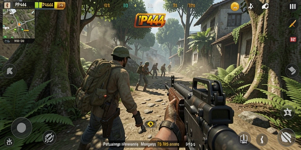 Screenshot utama PP444 menampilkan serangan mendebarkan dalam TPS.