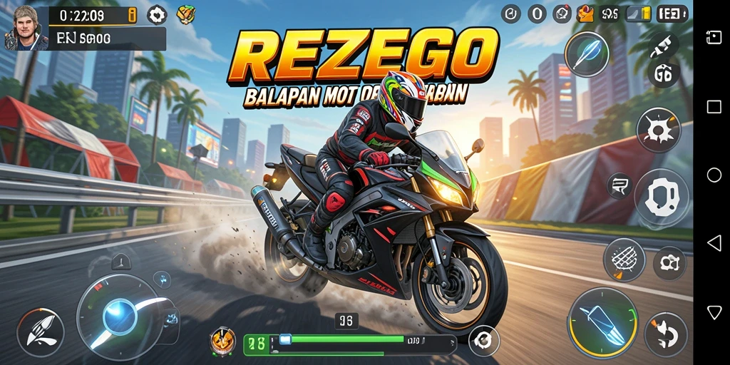 Tampilan gameplay REZEGO yang seru dan mendebarkan.