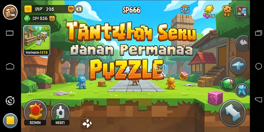 Screenshot utama SP666 menampilkan gameplay menantang dalam puzzle.