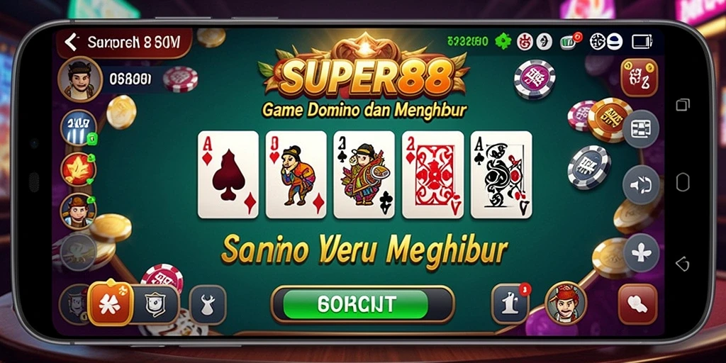Screenshot SUPER88 menampilkan gameplay domino yang seru dan interaktif.