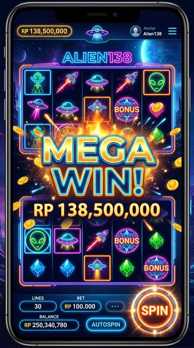 Screenshot aplikasi alien138 menunjukkan berbagai kategori yang tersedia.